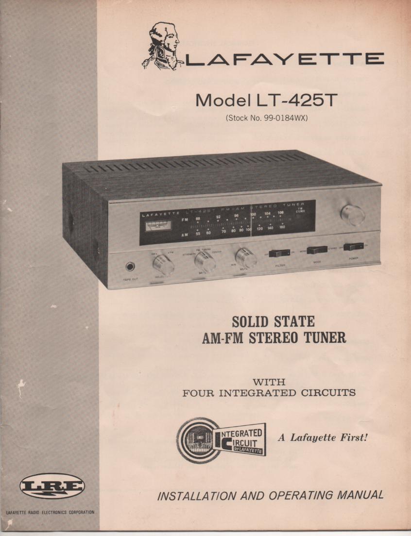 LT-425T Tuner Owners Service Manual   LAFAYETTE