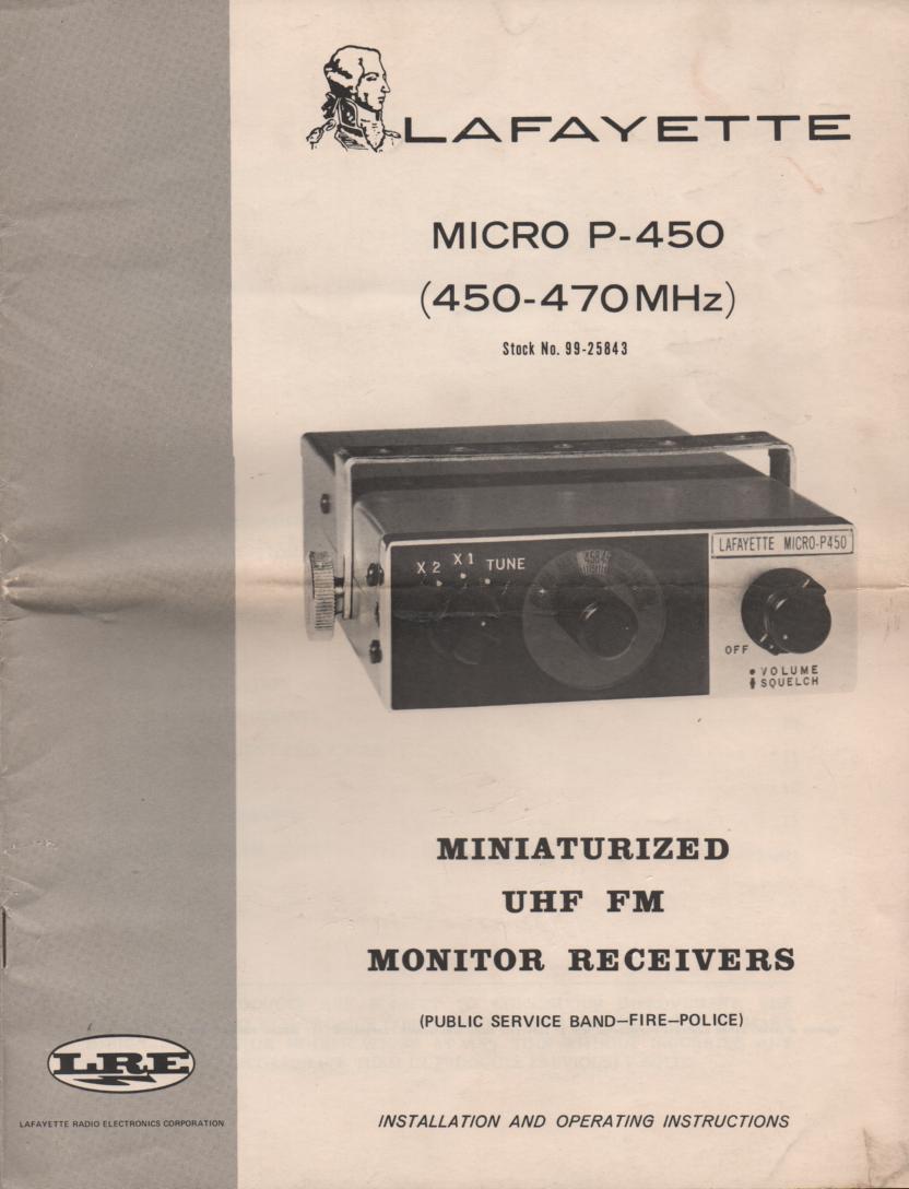 MP-450 Micro P-450 Owners Instruction Manual with schematic