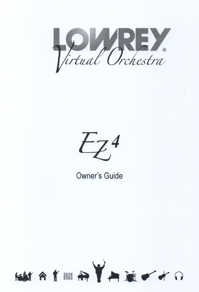 EZ4 Virtual Orchestra Organ Owners Manual.  