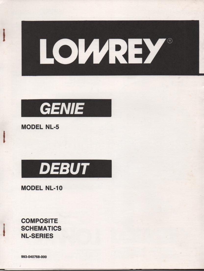 NL-5 Genie NL-10 Debut Organ Service Manual schematics