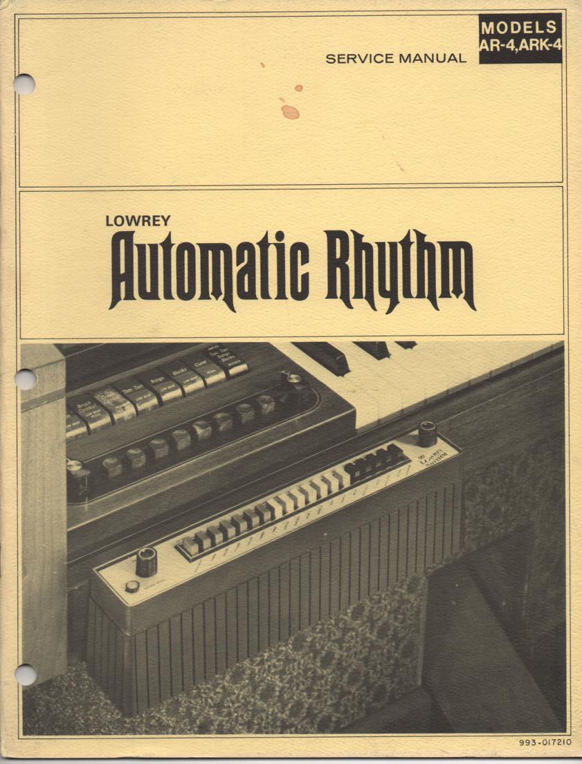 AR4 AR-4 Automatic Rythm Unit Service Manual