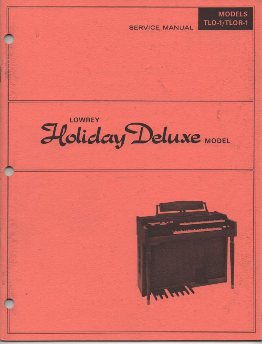 TLO-1 TLOR-1 Holiday Deluxe Organ Service Manual