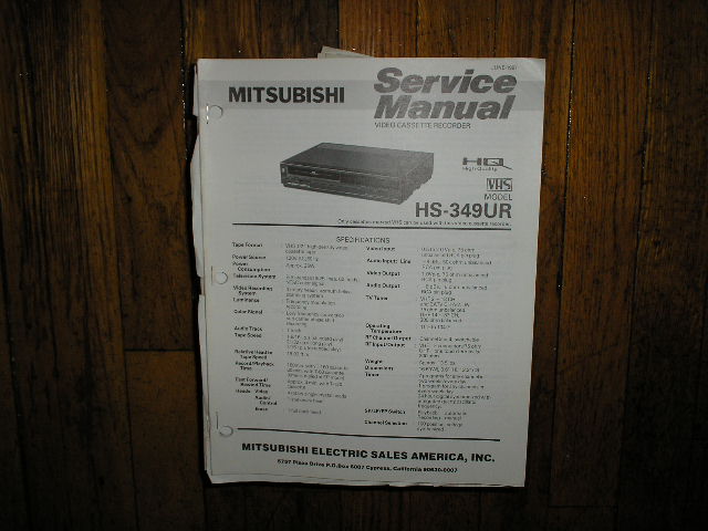 HS-349UR VCR Service Manual