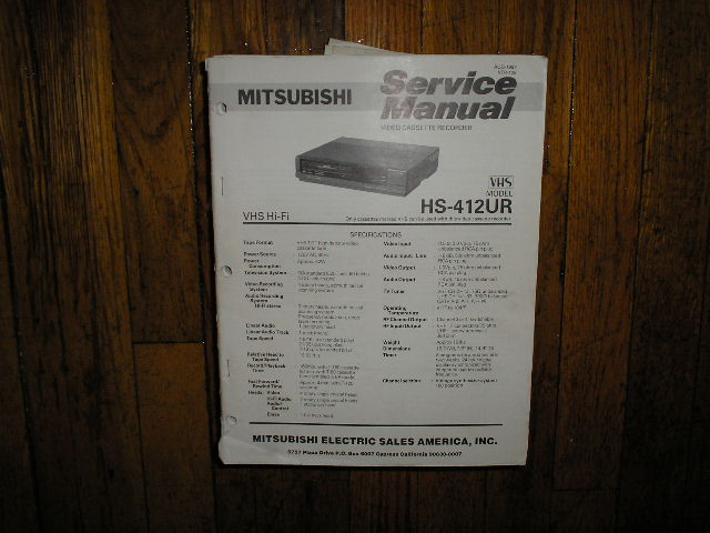 HS-412UR VCR Service Manual