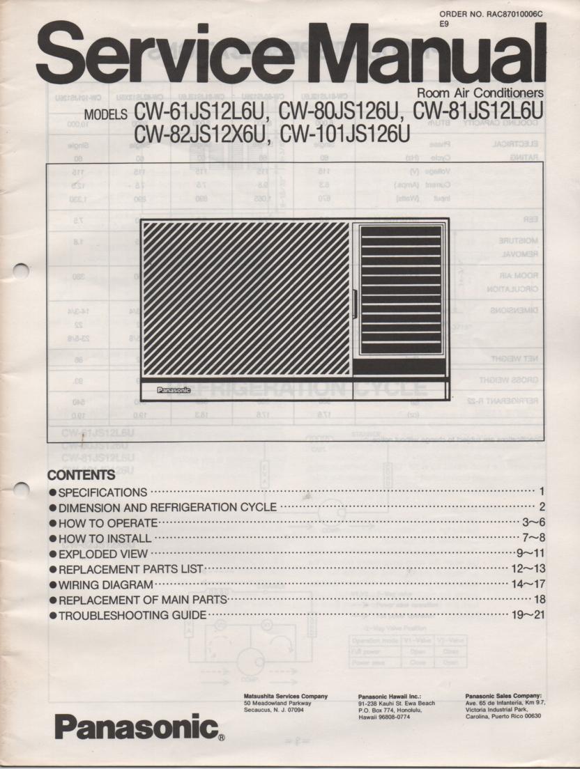 CW-101JS126U Air Conditioner Service Manual