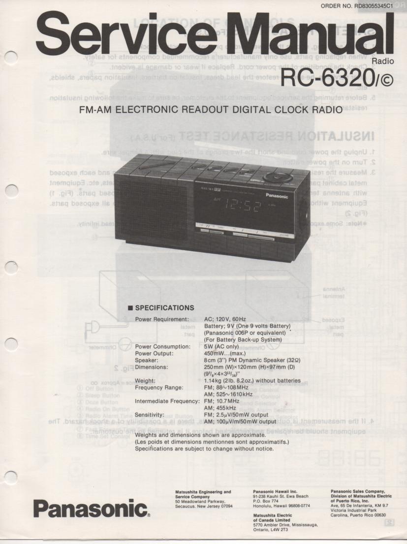 RC-6320 RC-6320C Digital Clock Radio Service Manual