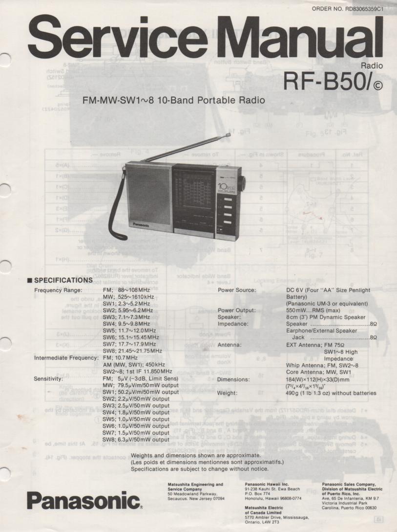 RF-B50 Multi Band Radio Service Manual