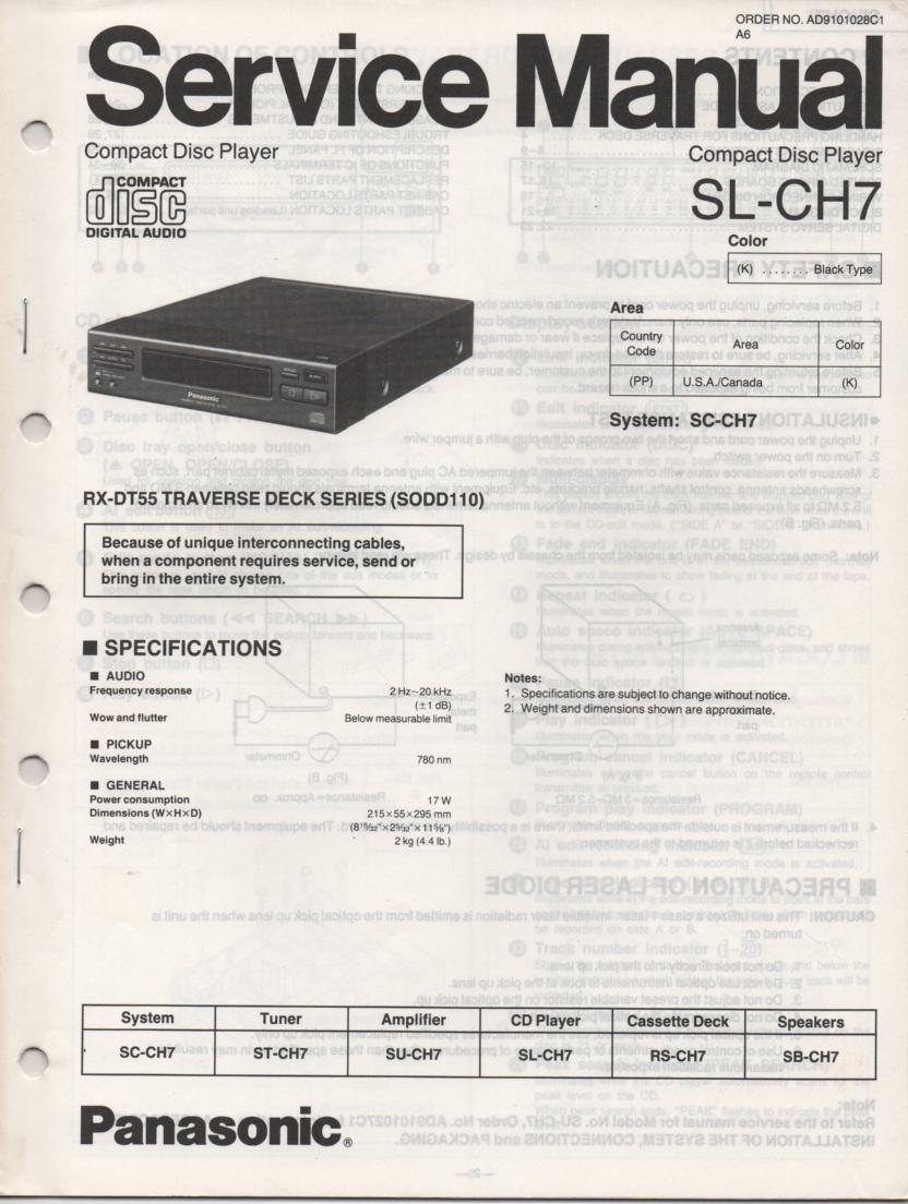 SL-CH7 CD Player Service Manual