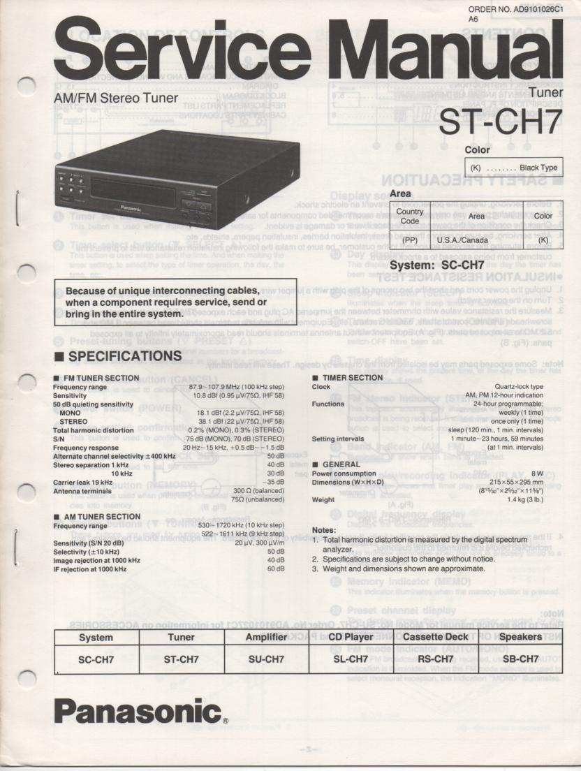 ST-CH7 Tuner Service Manual  Panasonic