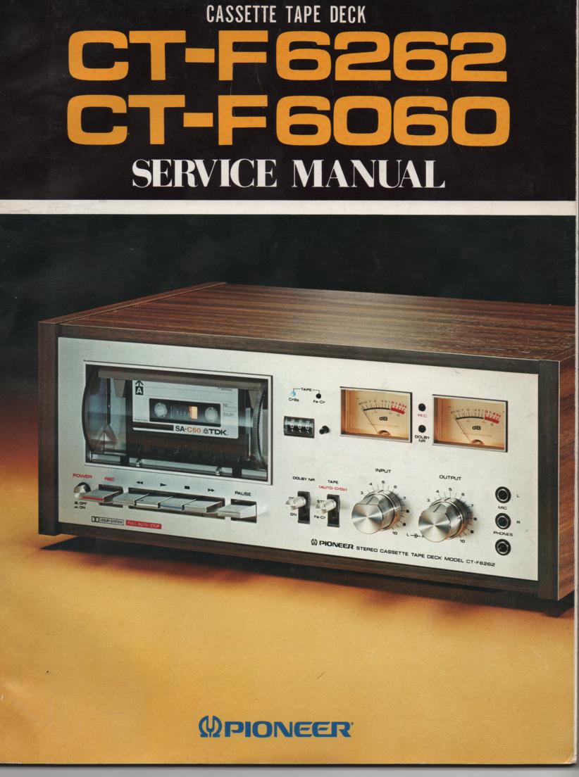 CT-F6060 CT-F6262 Cassette Deck Service Manual. *04 pages plus 2 large foldout schematics.