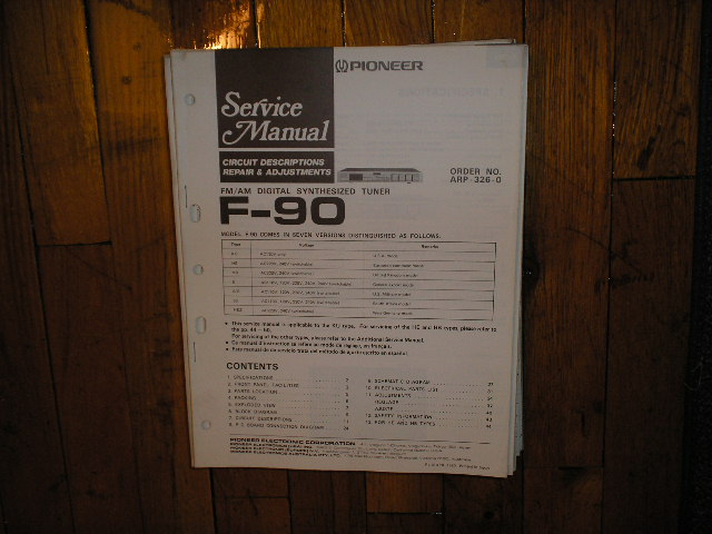 F-90 Tuner Service Manual  Pioneer