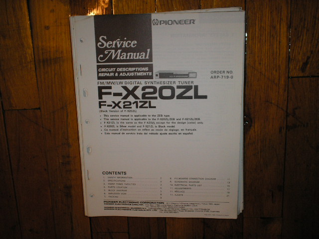 F-X20ZL F-X21ZL Tuner Service Manual  Pioneer