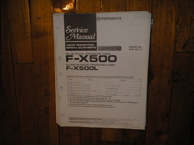 F-X500 F-X500L Tuner Service Manual  Pioneer