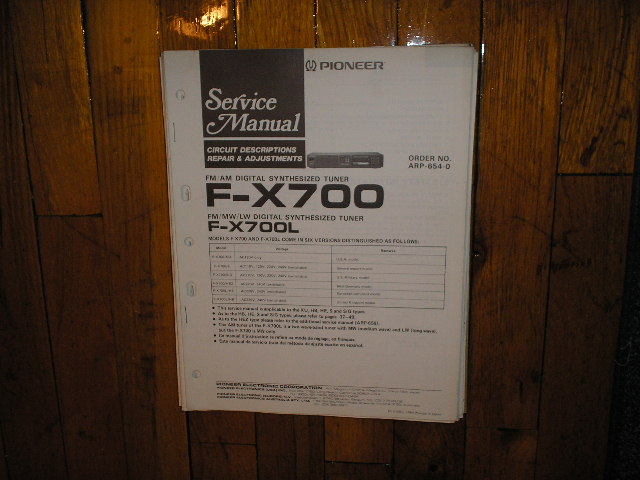 F-X700 F-X700L Tuner Service Manual  Pioneer