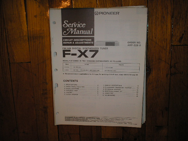 F-X7 Tuner Service Manual  Pioneer