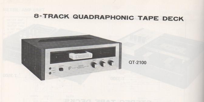 QT-2100 8-Track Schematic Manual Only.  It does not contain parts lists, alignments,etc.  Schematics only