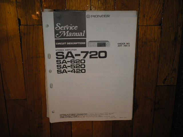 SA-420 SA-520 SA-620 SA-720 Amplifier Partial Service Manual