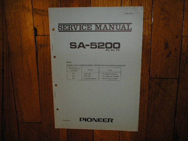 SA-5200 Amplifier Service Manual for KU KC FV Type
