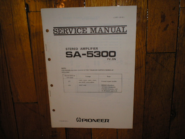 SA-5300 Amplifier Service Manual for FV GN Types