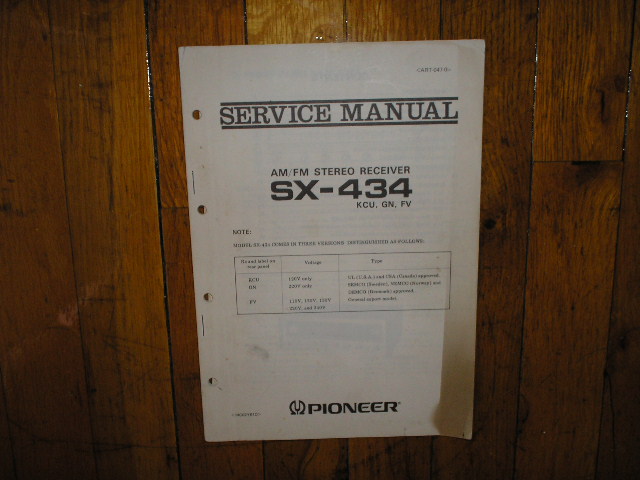 SX-434 Receiver Service Manual For KCU, GN, and FV Versions..