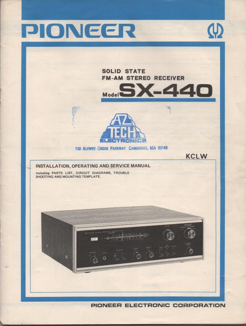 SX-440 KCLW Receiver Owners Service Manual