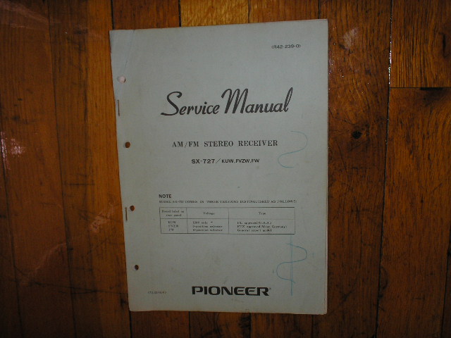 SX-727 Receiver Service Manual  Pioneer