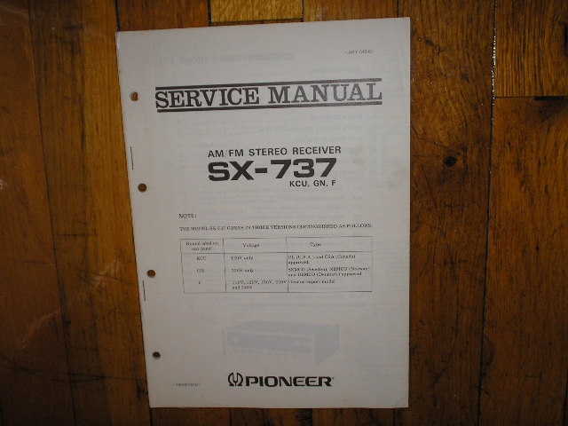 SX-737 Receiver Service Manual for KCU, GN, F, Versions.