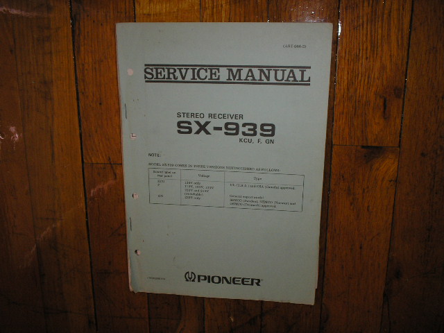 SX-939 Receiver Service Manual  Pioneer