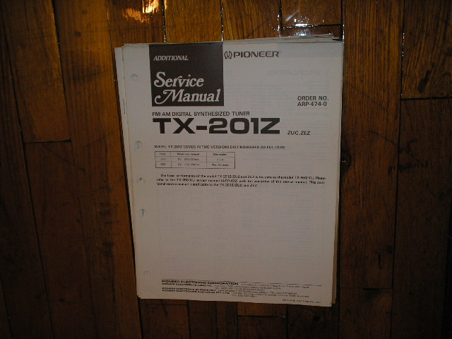 TX-201Z Tuner Service Manual  Pioneer