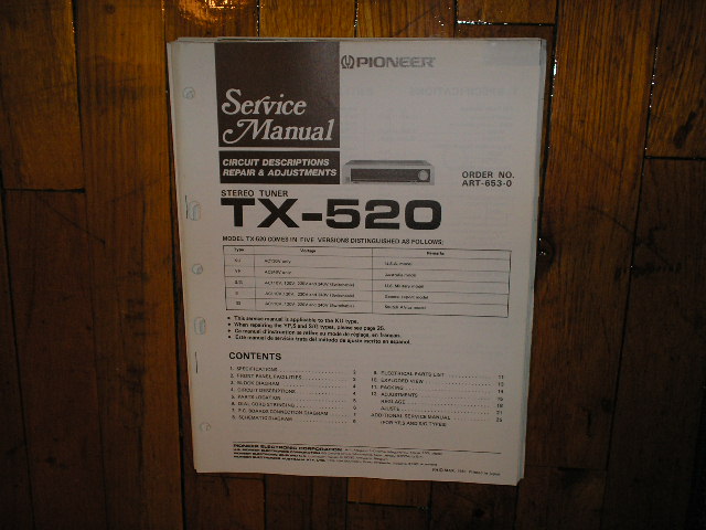 TX-520 Tuner Service Manual  Pioneer