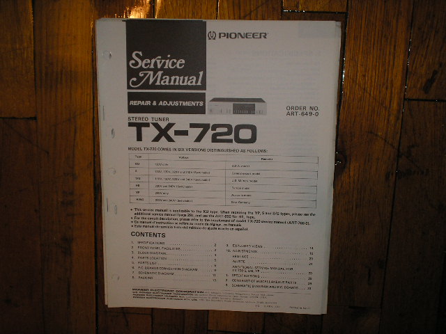TX-720 Tuner Service Manual  Pioneer