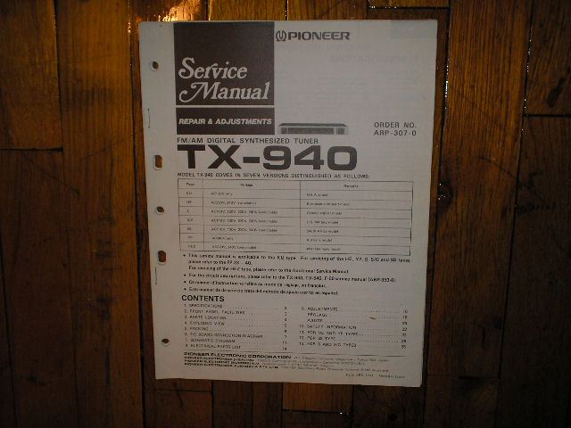 TX-940 Tuner Service Manual  Pioneer