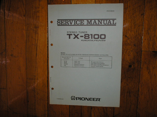TX-8100 Tuner Service Manual  Pioneer
