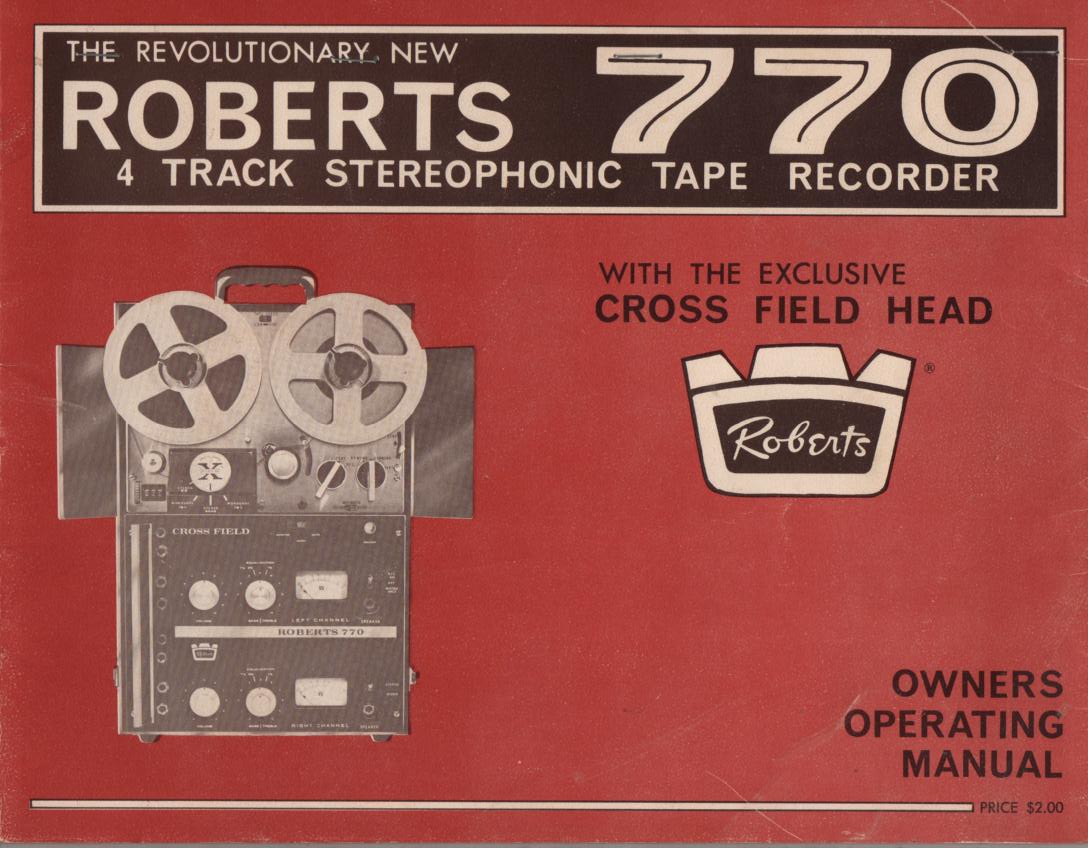 770 Reel to Reel Operating Instruction Manual