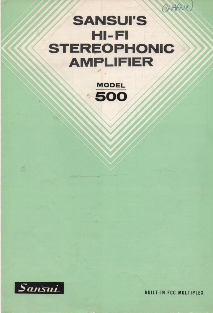 500 Amplifier Receiver Operating Manual