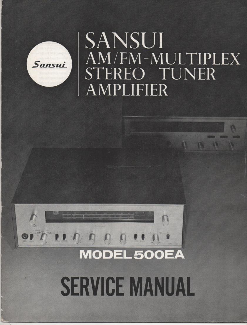 500EA Amplifier Service Manual.. Contains AM FM alignments, parts list, schematic and picture diagram..