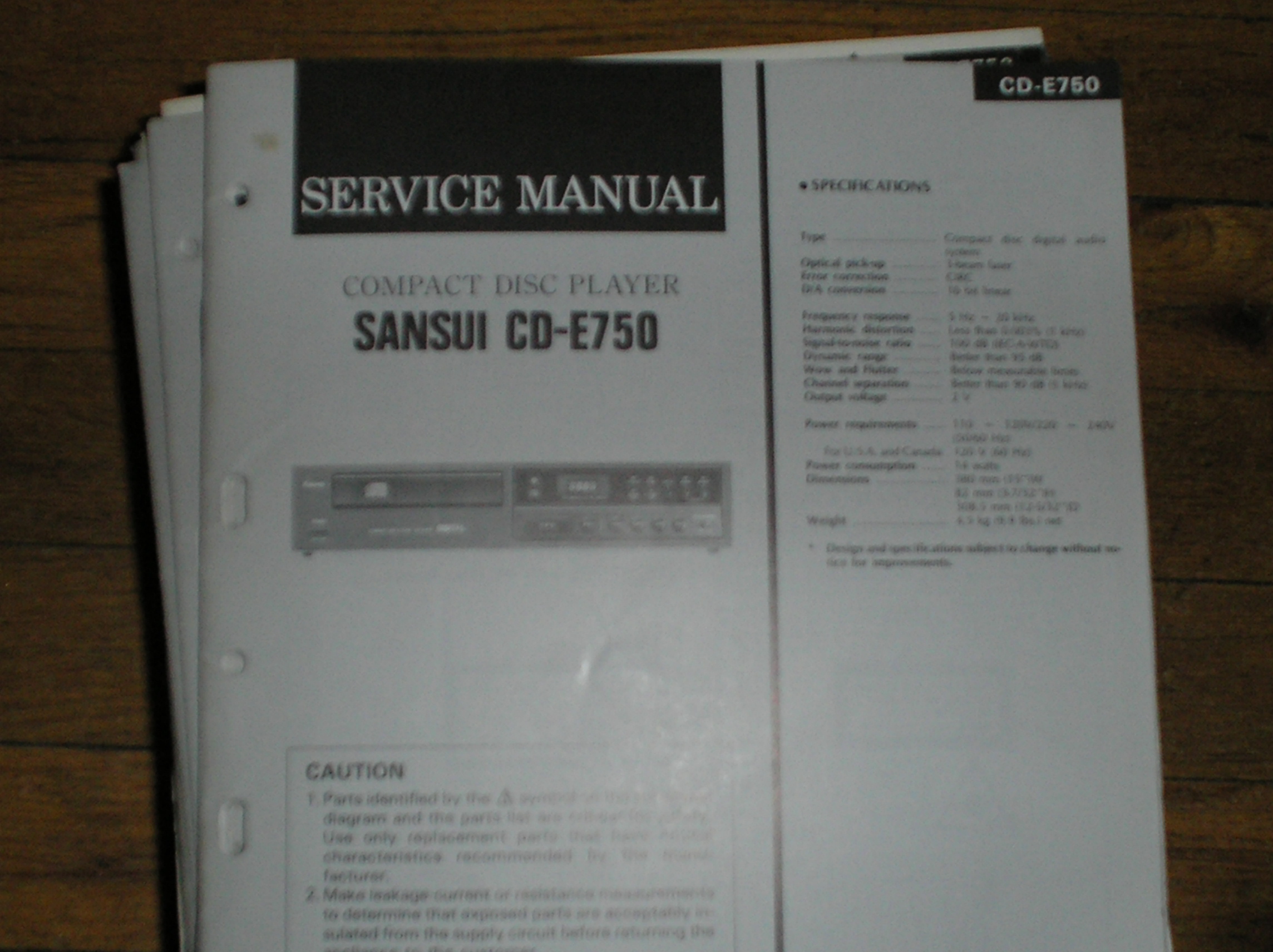 CD-E750 CD Player Service Manual
