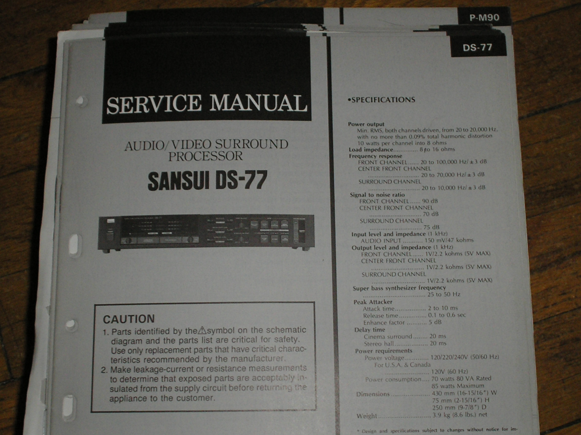 DS-77 Audio Video Surround Processor Service Manual