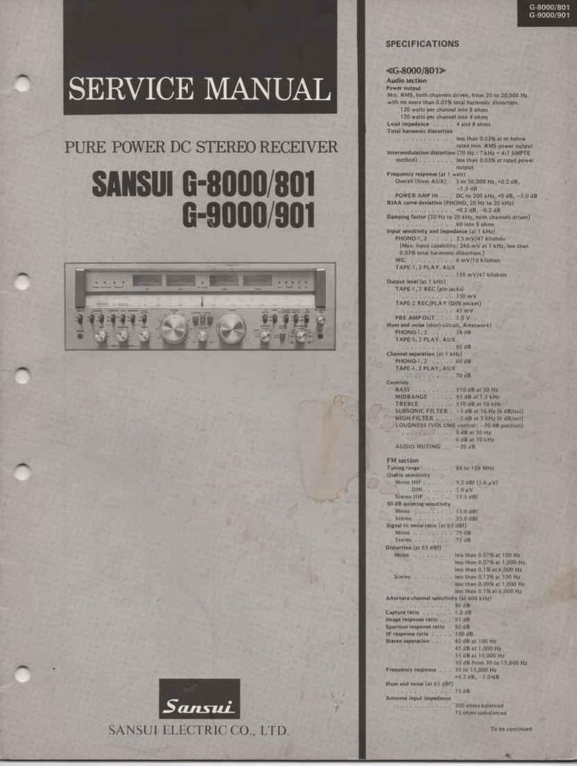 G-801 G-901 G-8000 G-9000 Receiver Service Manual
