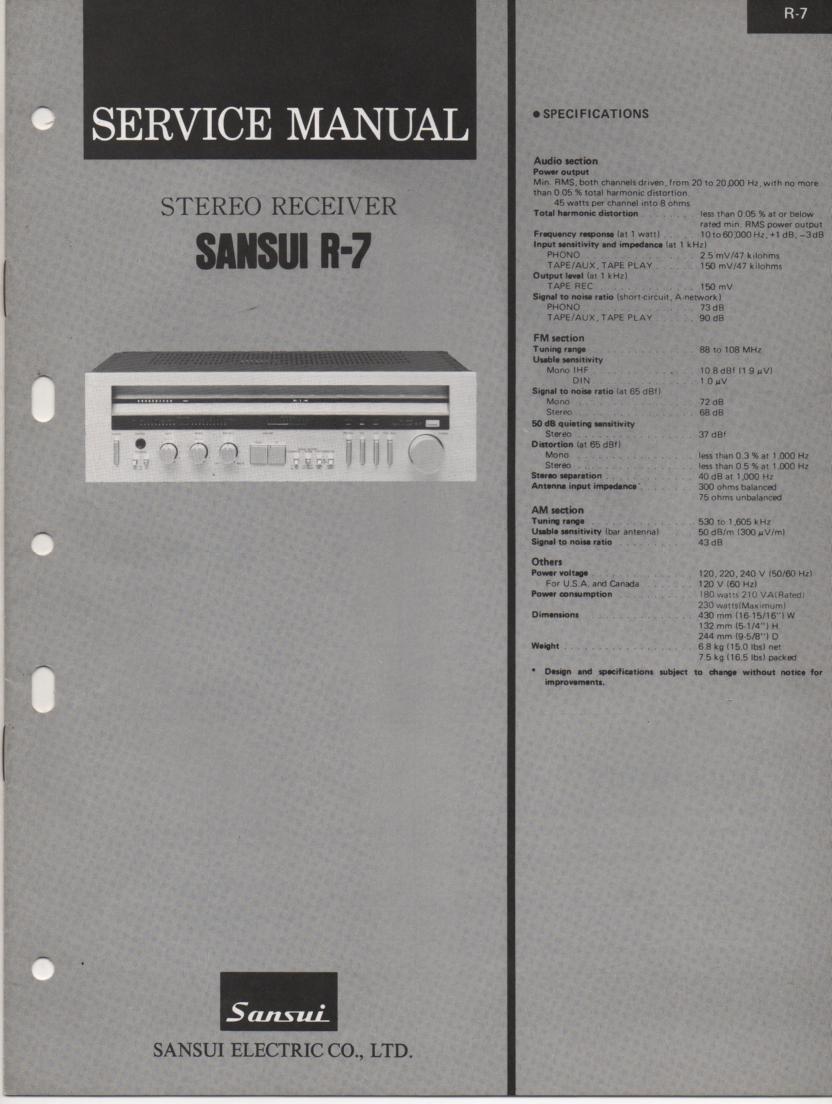 R-7 Receiver Service Manual