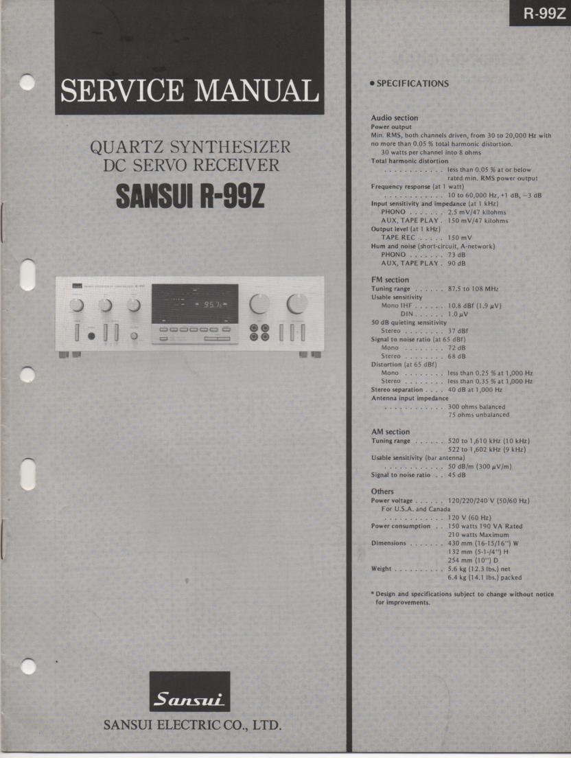 R-99Z Receiver Service Manual