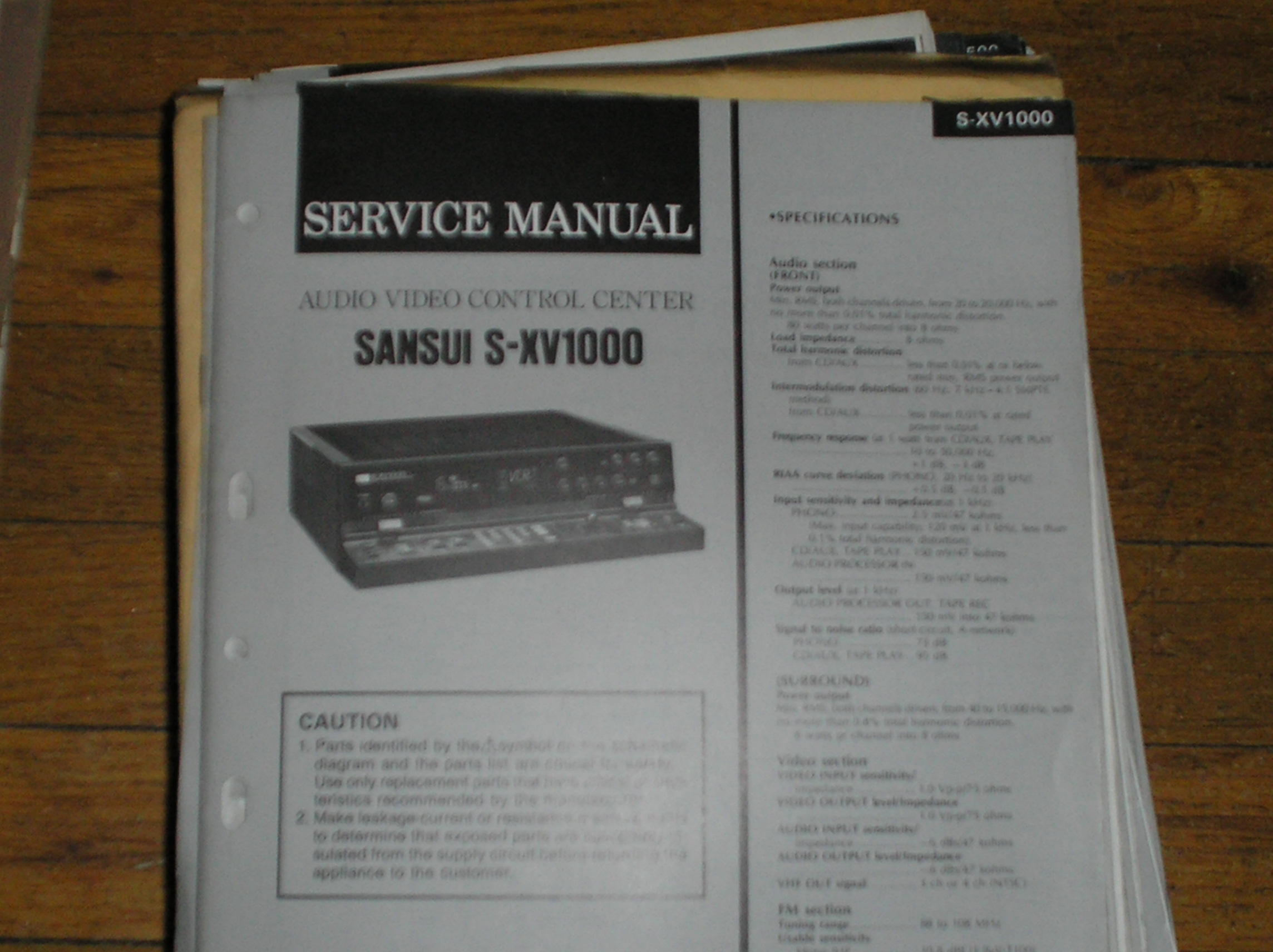 S-XV1000 Audio Video Controller Service Manual