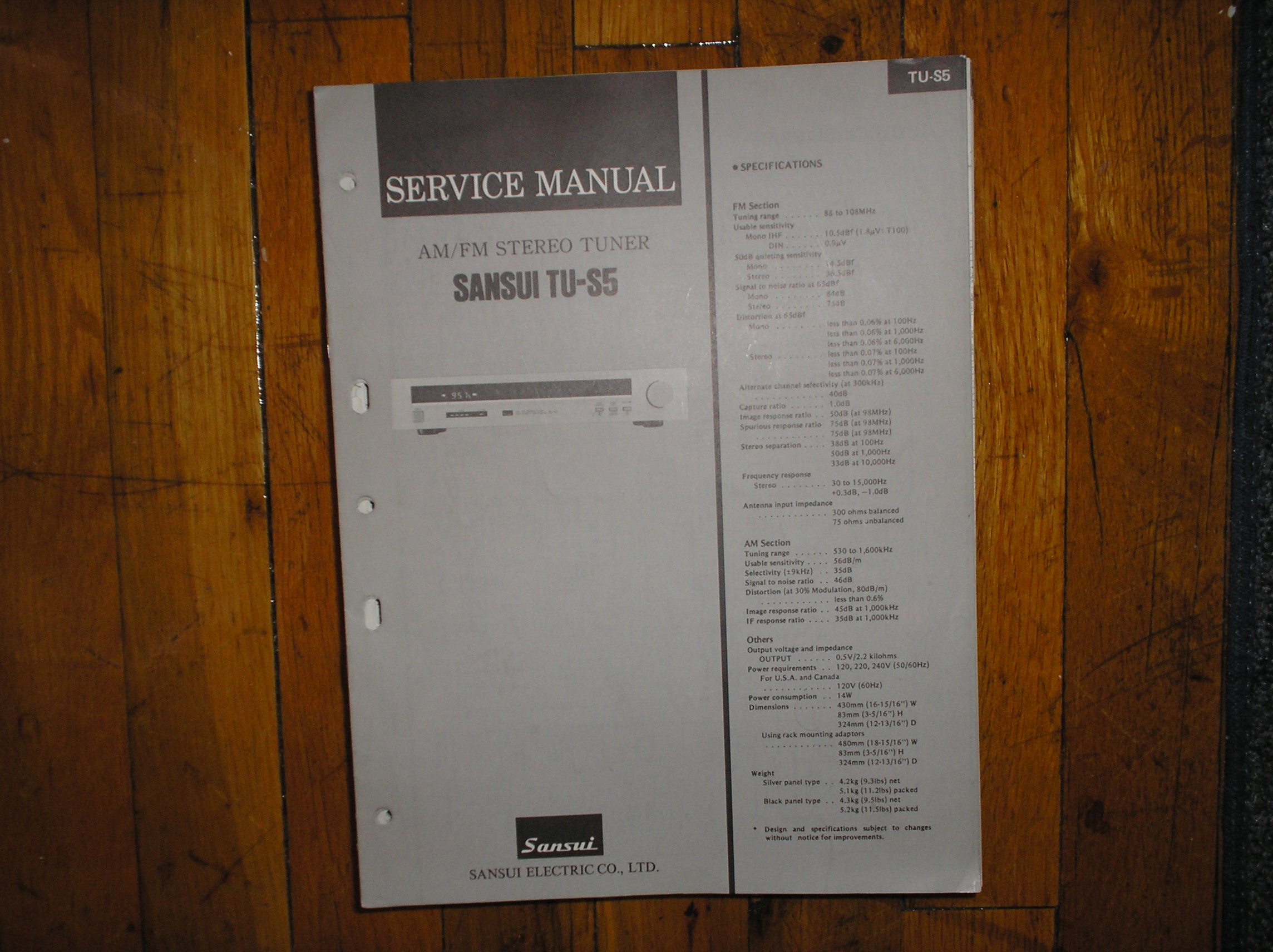 TU-S5 Tuner Service Manual  Sansui 