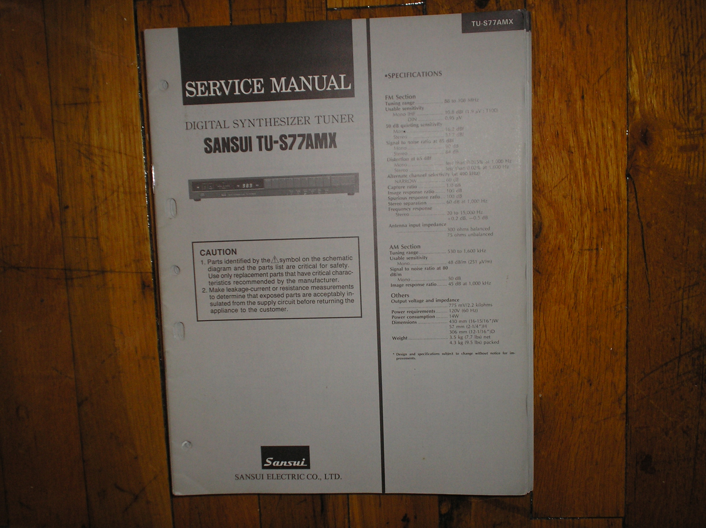 TU-S77AMX Tuner Service Manual  Sansui 