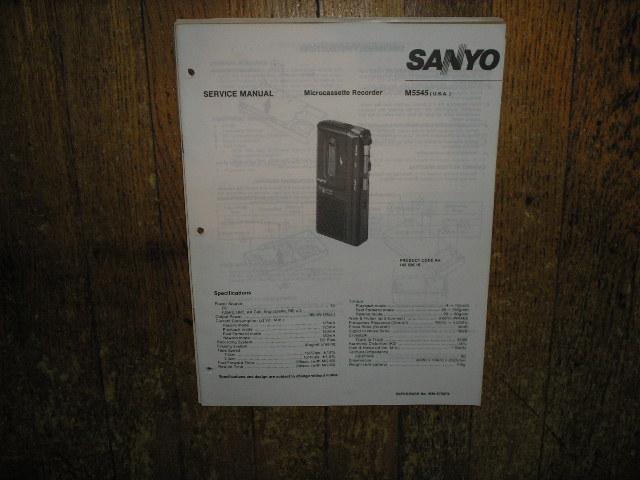M5545 Micro-Cassette Recorder Service Manual