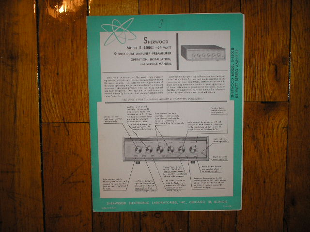 S-5500 II Amplifier Pre-Amplifier Operation, Installation,Service Manual. for Serial no. K26520 and up.  Tubes are 4 7867 5 12AX7or ECC83.