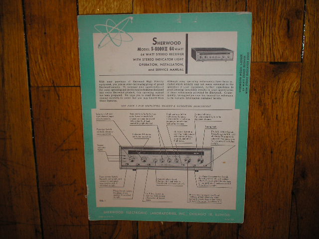 S-8000 II Receiver Service Manual for Serial no 826251 and up  Sherwood 