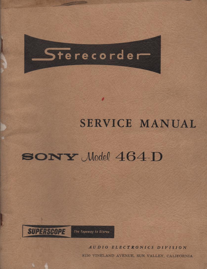 464-D Reel to Reel Service Manual