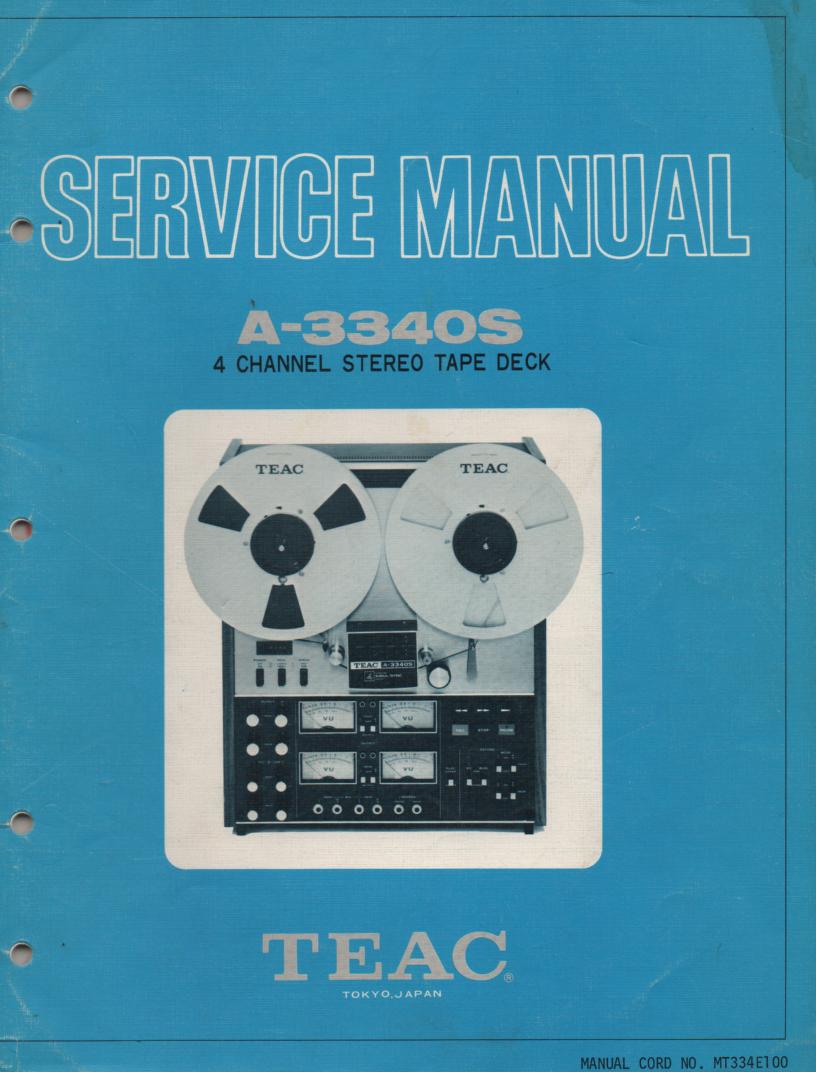 A-3340S 1973 Reel to Reel Service Manual Set