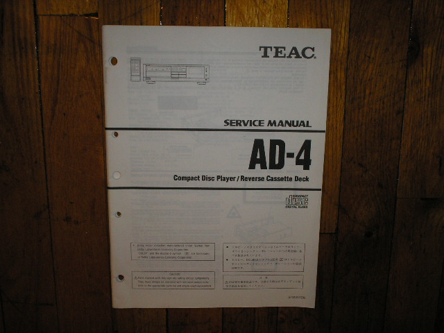 AD-4 CD Player Cassette Deck Service Manual